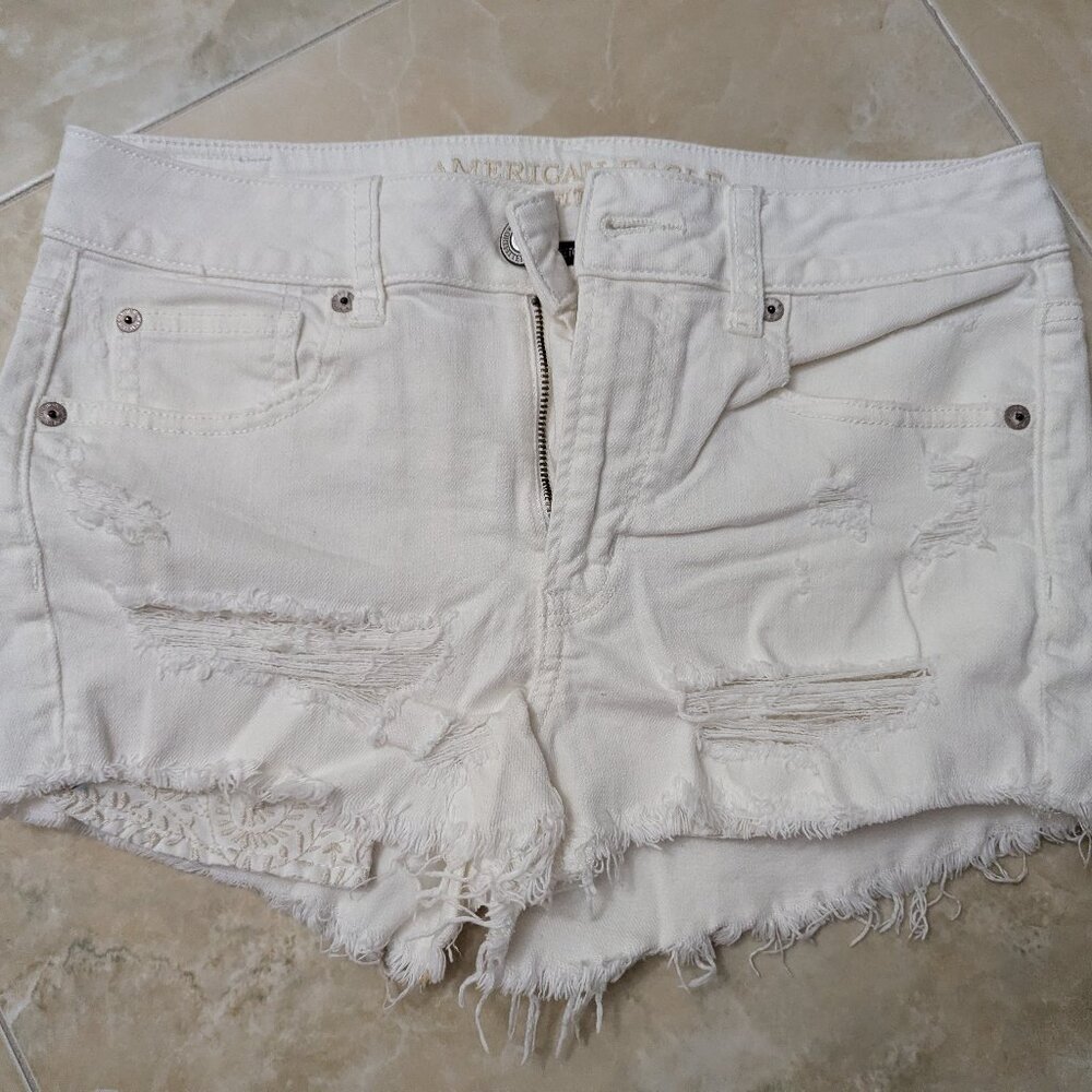 American Eagle High Rise Shortie - White - Size 4